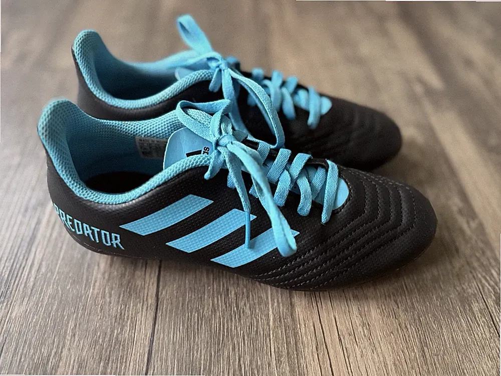 Adidas Predator Youth Kids Soccer Cleats Black Bright Cyan Size 2.5
