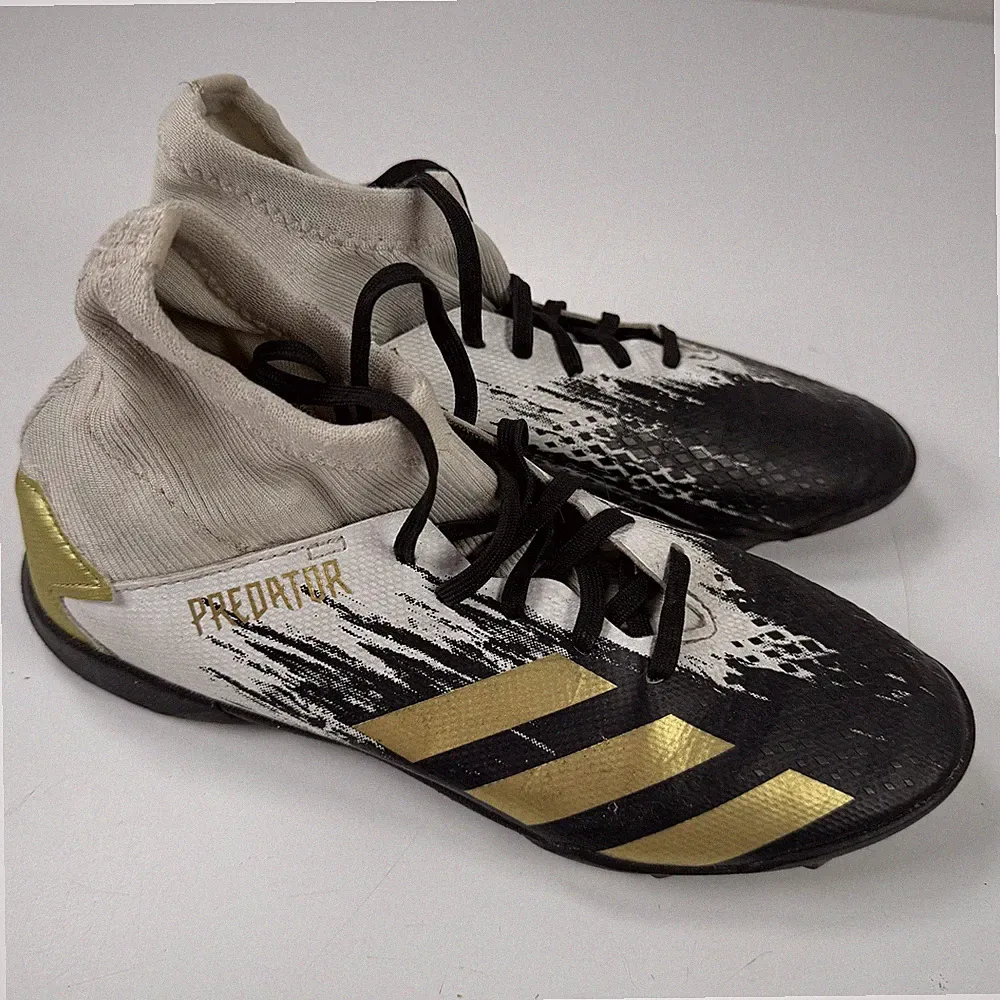 Adidas Predator Youth Soccer Turf Cleats Black White Gold Size US 3.5