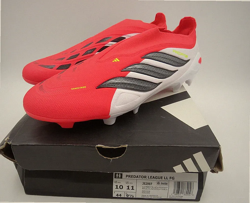 Adidas Pro Fold-Over Tongue Firm Ground Soccer Cleats Red White Size 10 NEW