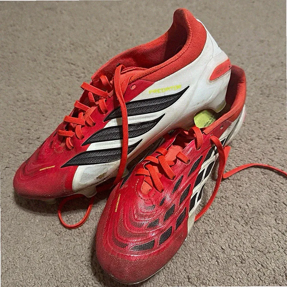 adidas pro Soccer Cleats Red/White Shoes with Studs