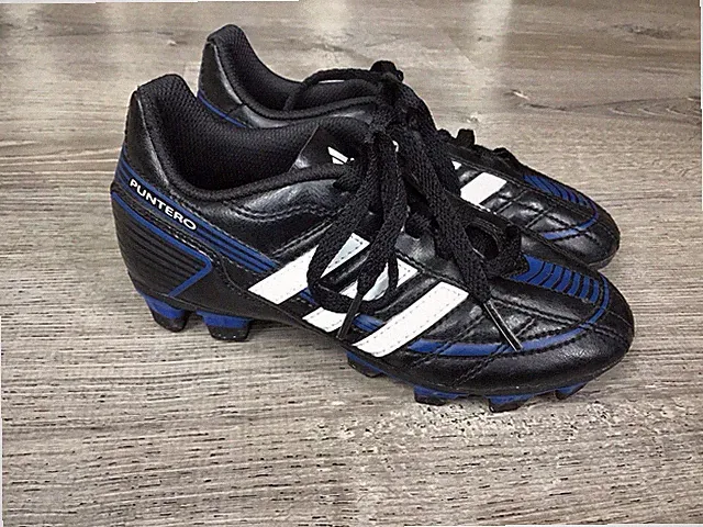 Adidas Puntero TRX FG Soccer Cleats Boys Size 13K Black White Blue G40151