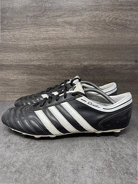 adidas Questra III FG Size 12 Mens Black White Leather Soccer Cleats 511535