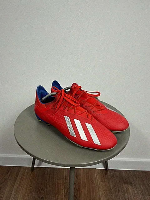 Adidas Red Soccer Cleats Size 11.5 US Firm Ground Lightweight Performance Boots