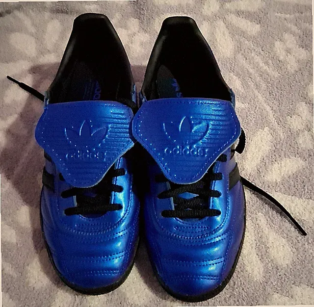 adidas Samba Blue/Black Low Top Lace-Up Leather Soccer Sneaker New No Box
