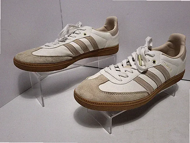 ADIDAS SAMBA LAFC+ MENS SIZE US 9.5 WHITE LINEN/GUM CW EUC