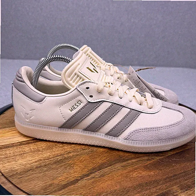 Adidas Samba Lionel Messi Cream White Tan Brown Soccer Shoes JQ0266 Men's 7.5