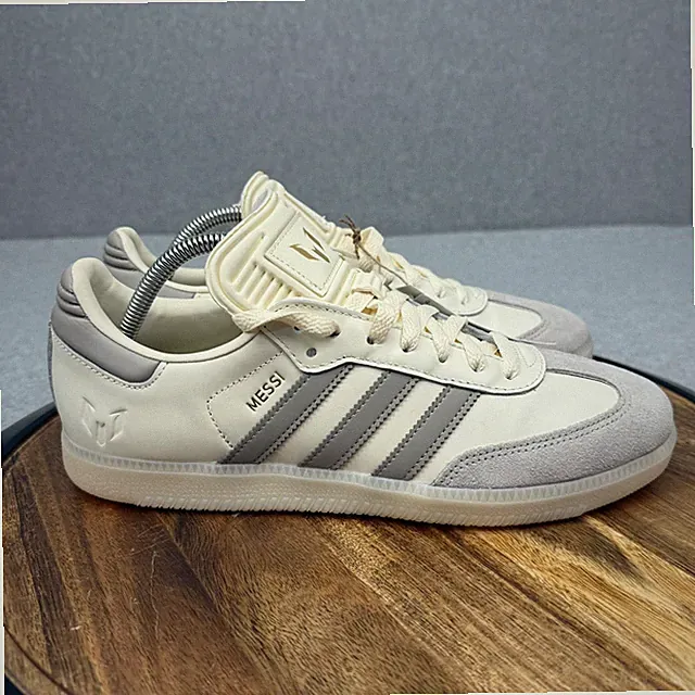Adidas Samba Lionel Messi Cream White Tan Brown Soccer Shoes JQ0266 Men's Sz 9.5
