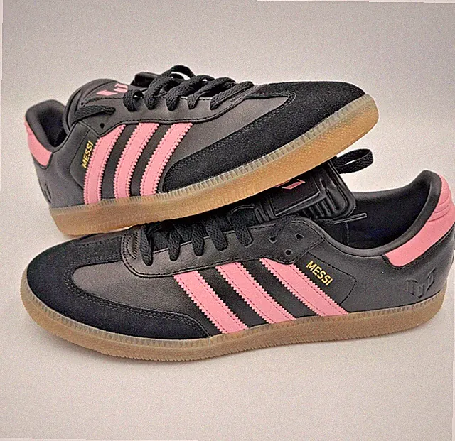 Adidas Samba Messi Men's 9 Women's 10 Black Pink Gum Sneakers JP7845 New