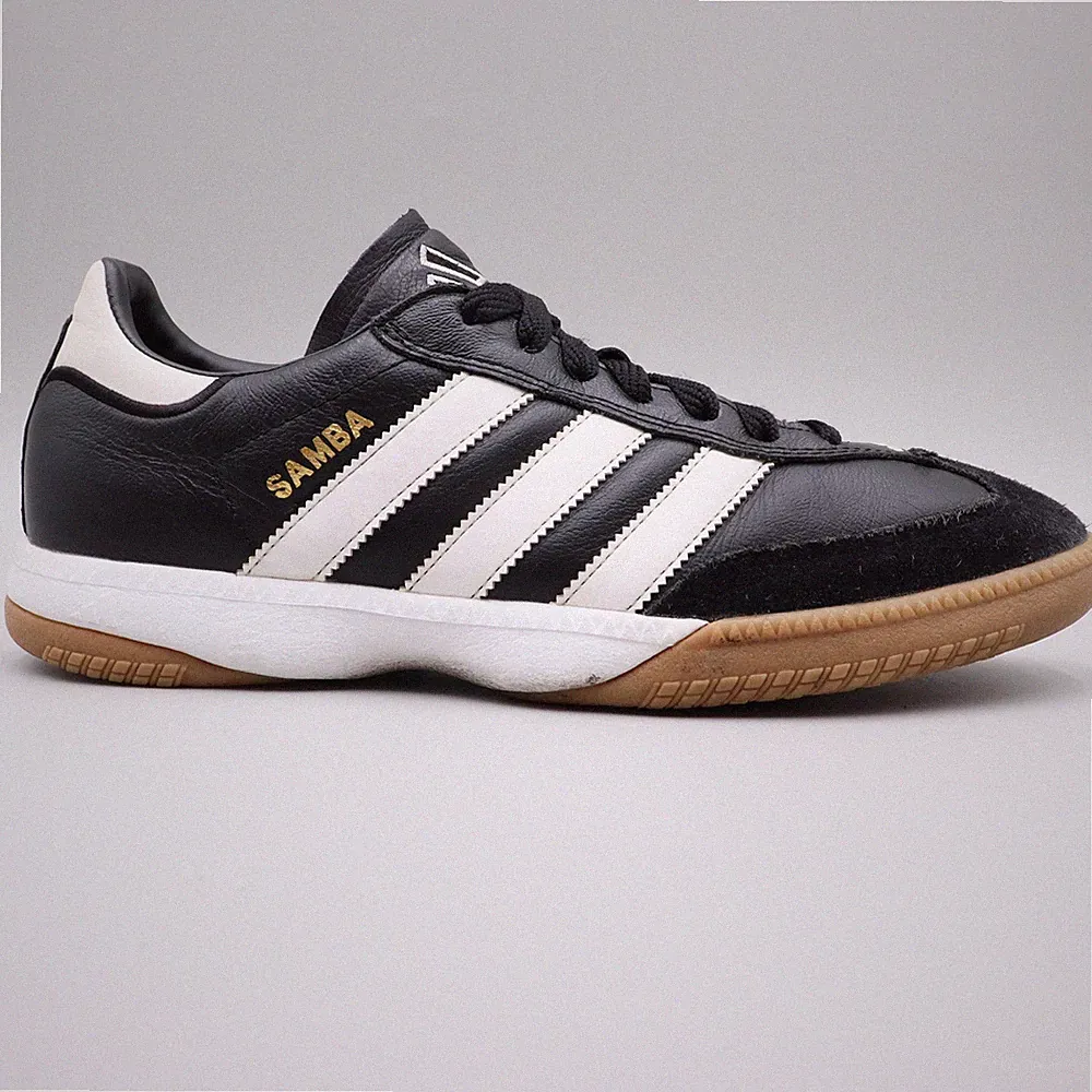 Adidas Samba Millennium Indoor Soccer Size 9.5 US Black White Gum Leather Shoes
