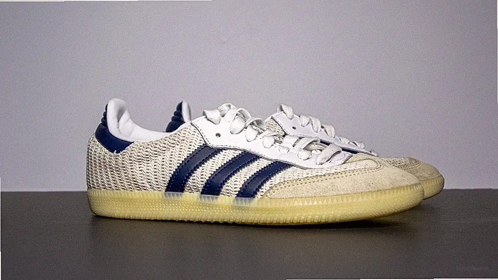 Adidas Samba OG JH5633 Mens Size 7 Beige Navy Gum Sole Soccer Shoes Sneakers