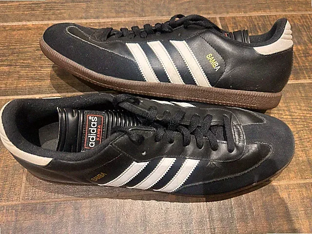 Adidas Samba Shoes Mens US 14 Black Suede Leather Gum Sole Soccer Cushioned