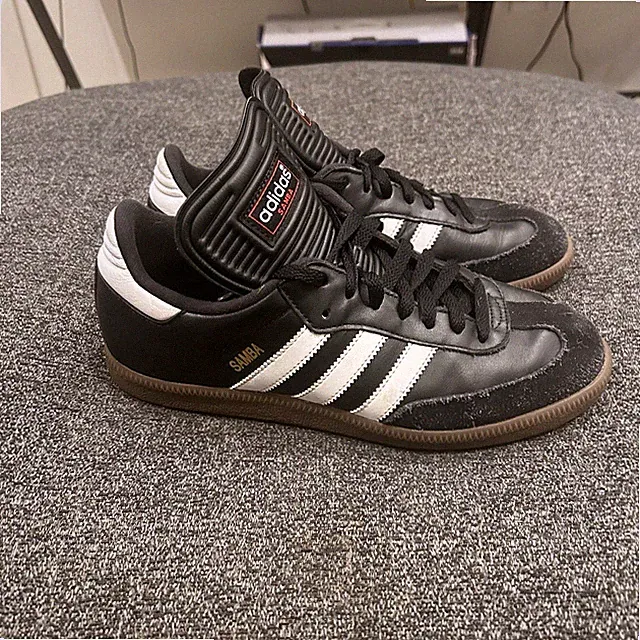 Adidas Samba Sneakers Mens 8.5 Black Leather Soccer Athleisure Suede 034563