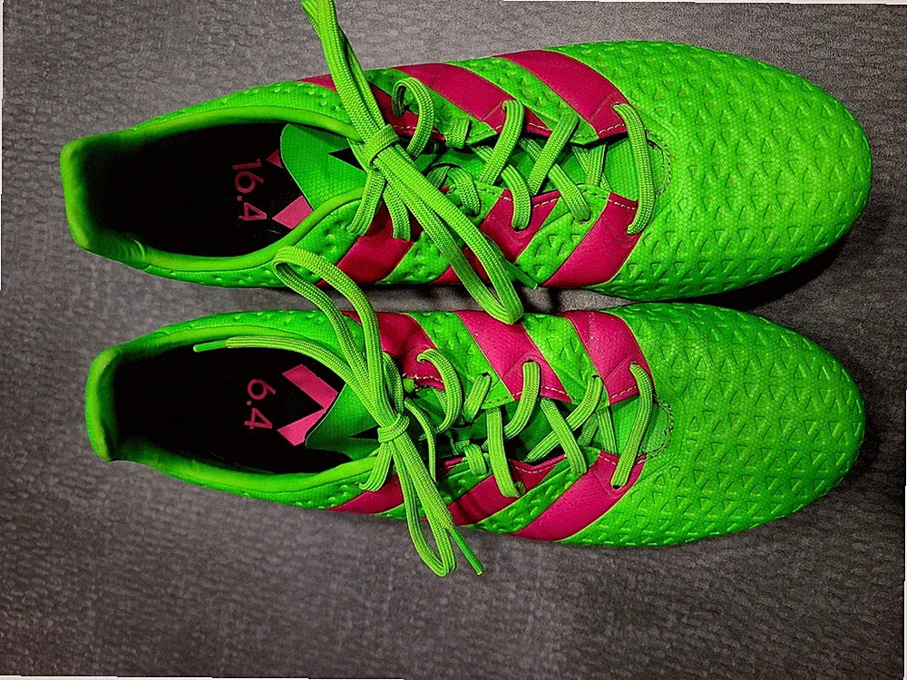 ADIDAS SGC 753002 11/15 ACE 16.4 FXG NEON GREEN PINK SOCCER CLEATS SHOES MENS 11