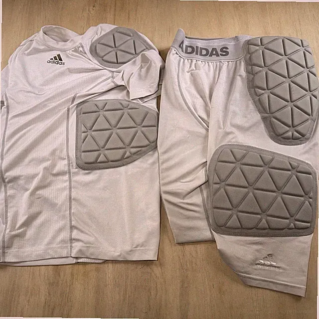 Adidas Shirt & Shorts Adult Padded Climacool Fitted Short Sleeve Mens S/M White