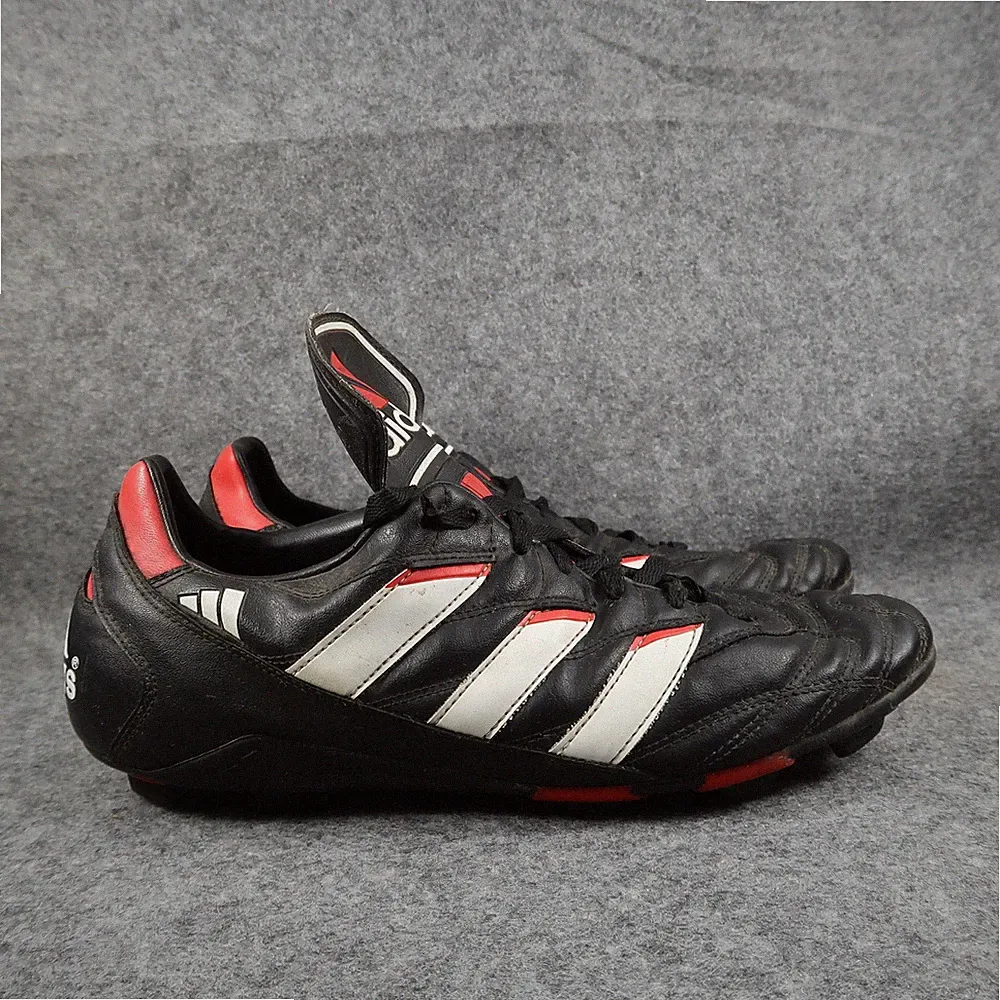 Adidas Shoes Mens 10.5 Soccer Cleats Football Boots Leather Black Red Vintage 98