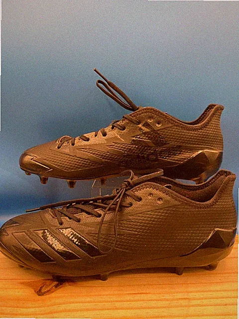Adidas Shoes Mens 11.5 Adizero Sneakers Black Cleats Lace Up Round Toe BW0697