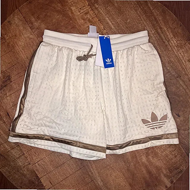 Adidas Shorts Basketball Originals Warp Knit Ivory Brown KE9037 Mens S