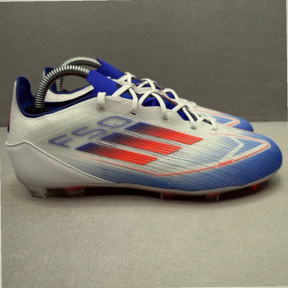 adidas Size 5.5 J F50 Pro Firm Ground Soccer Cleats White Red Blue IF1361 NEW