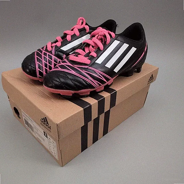 Adidas Soccer Cleat Shoes Boys Size 12K Black Pink Conquisto TRX FG J G65061