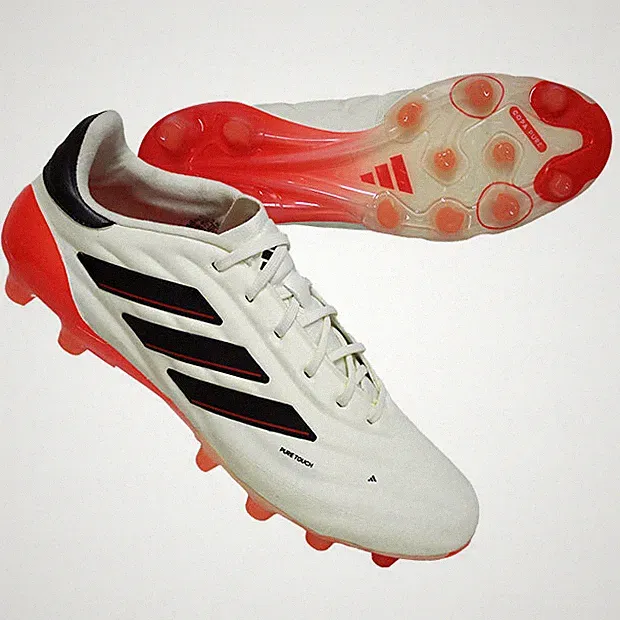 adidas Soccer Cleats COPA PURE II ELITE HG/AG Ivory/Core Black/Solar Red IE4984!