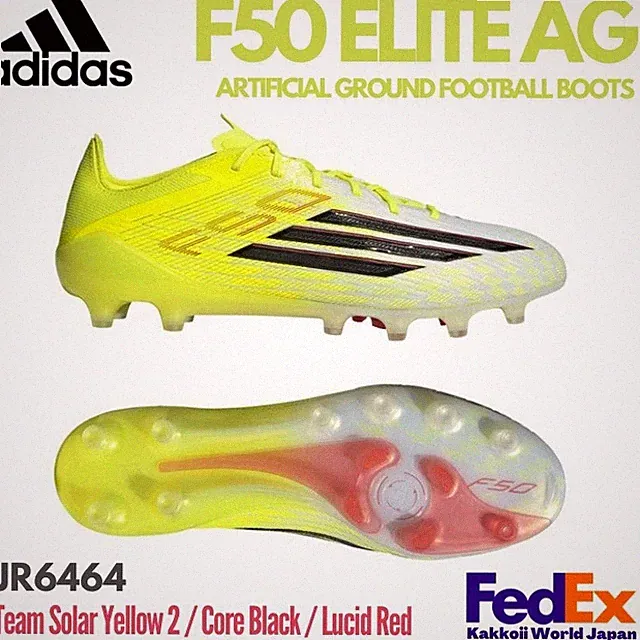 adidas Soccer Cleats F50 ELITE AG Team Solar Yellow 2/Core Black JR6464 2026 NEW