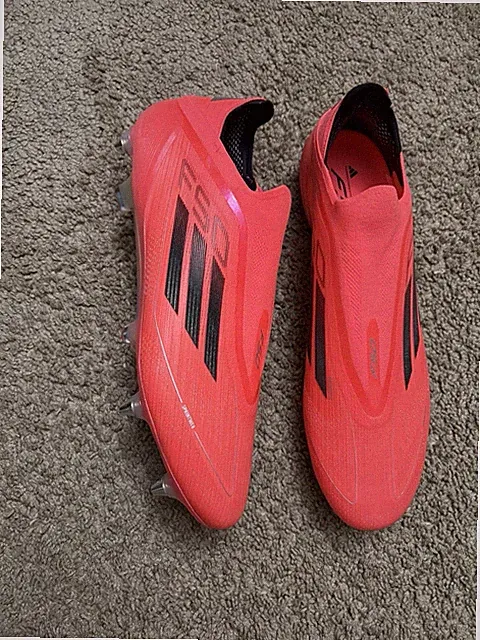 Adidas Soccer Cleats F50 Elite Laceless SG Soft Ground Coral IF1318 Mens Size 11