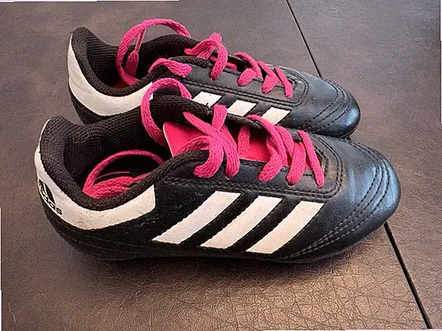 Adidas Soccer Cleats Girls Size 11 Kids Goletto VI Black White Pink