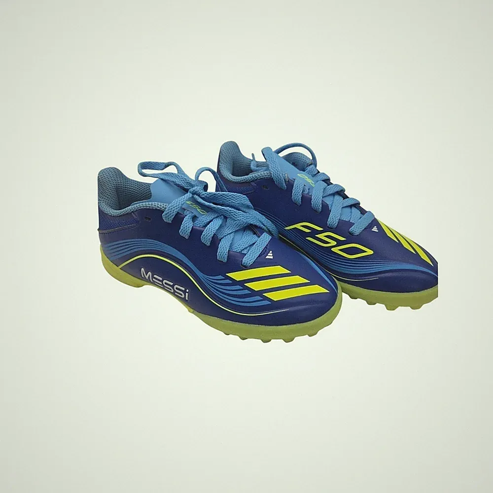 Adidas Soccer Cleats Kids 11K Blue F50 Messi League TF J JR4426 Turf Shoes
