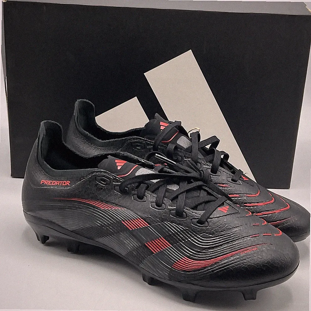 Adidas Soccer Cleats Men's Size 8 Predator League Black Red FG/MG ID1328 New!