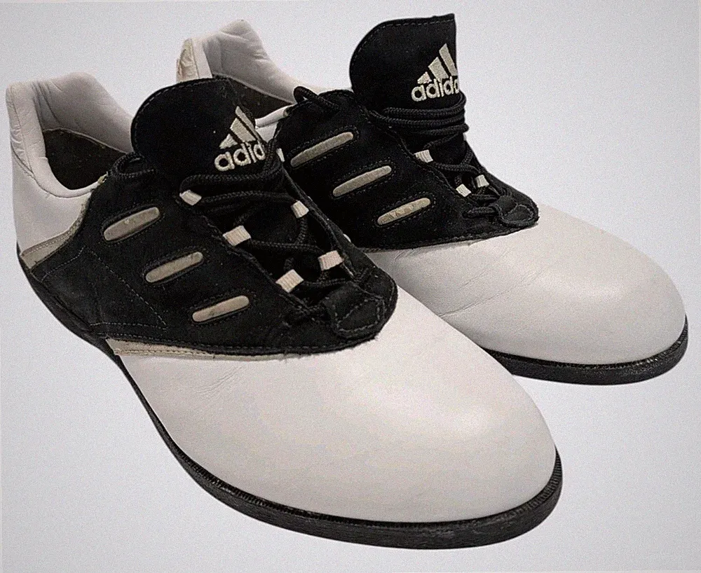 Adidas Soccer Cleats Mens 9.5 Black White Leather FG Firm Ground Lace Up