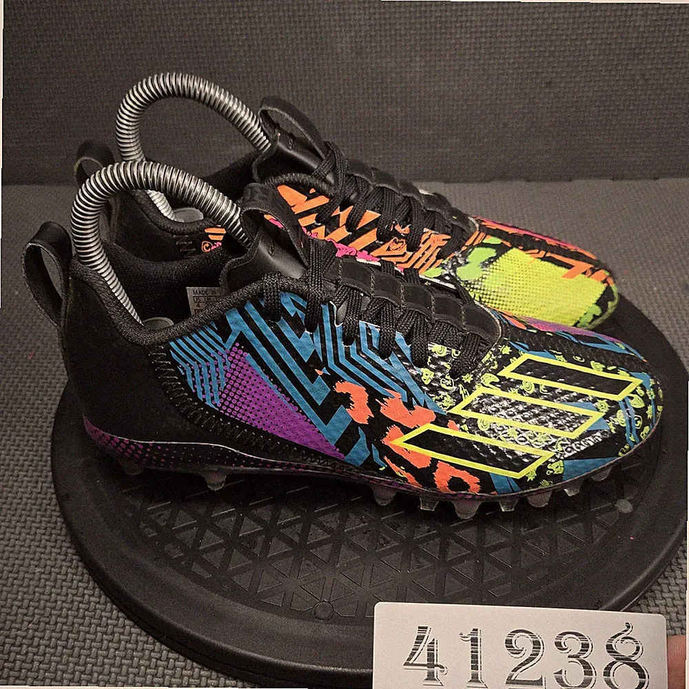 Adidas Soccer Cleats Shoes Boys 4 Black Multi Color Firm Ground Youth FG