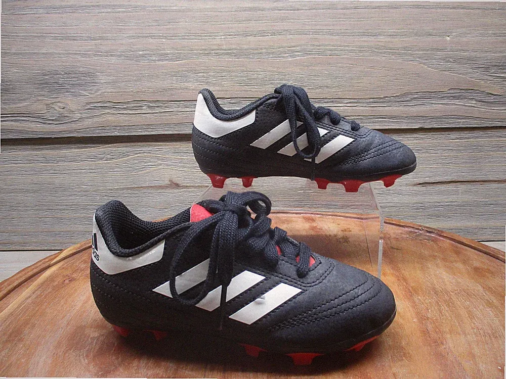Adidas Soccer Cleats Shoes Boys Size 11 Black White Red G26361 Sneakers