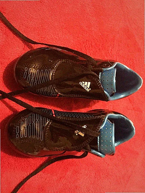 Adidas Soccer Cleats Size 10 1/2 Kids . Black, Blue And White