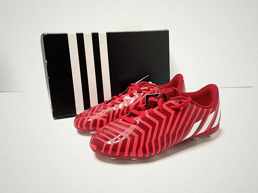 Adidas Soccer Cleats Size 2 1/2 2.5 Predito FxG Girls Red/White/Soft Pink