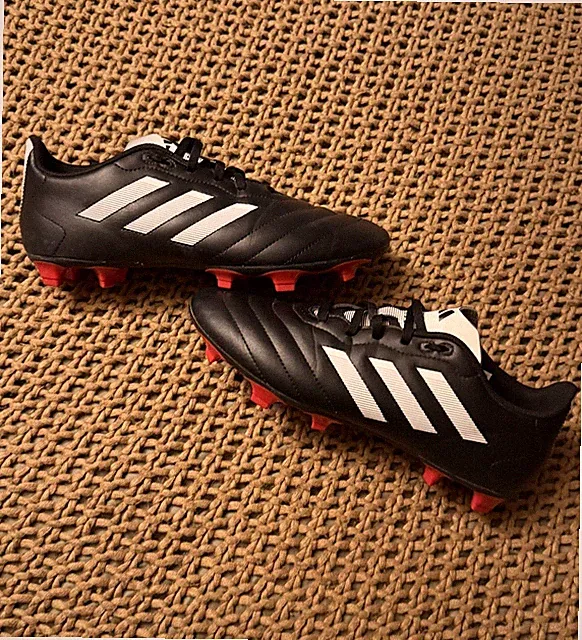 Adidas Soccer Cleats Size 8.5 Black White Red FG Firm Ground Excellent SGC753002