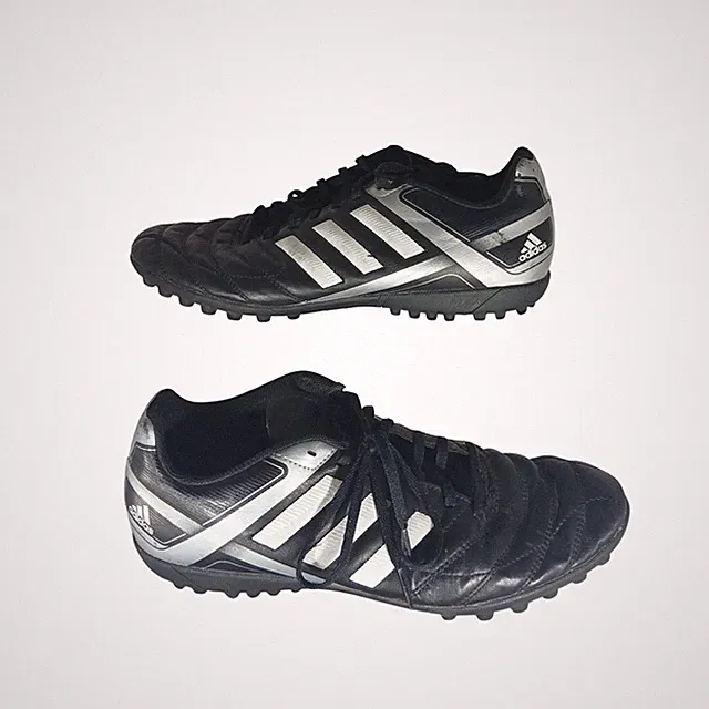 Adidas Soccer Cleats Turf Shoes Black Silver Mens Size 11 FG Art F32941