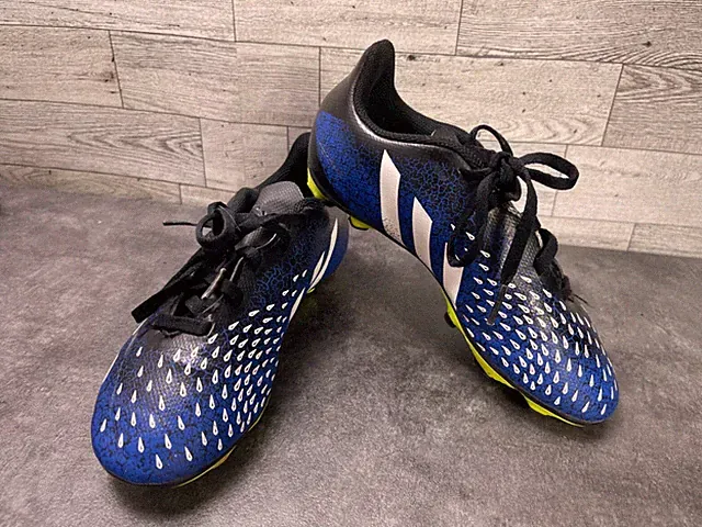 Adidas Soccer Cleats Youth Kids Boy 1M Predator Shoes Blue Leather FY0626 indoor