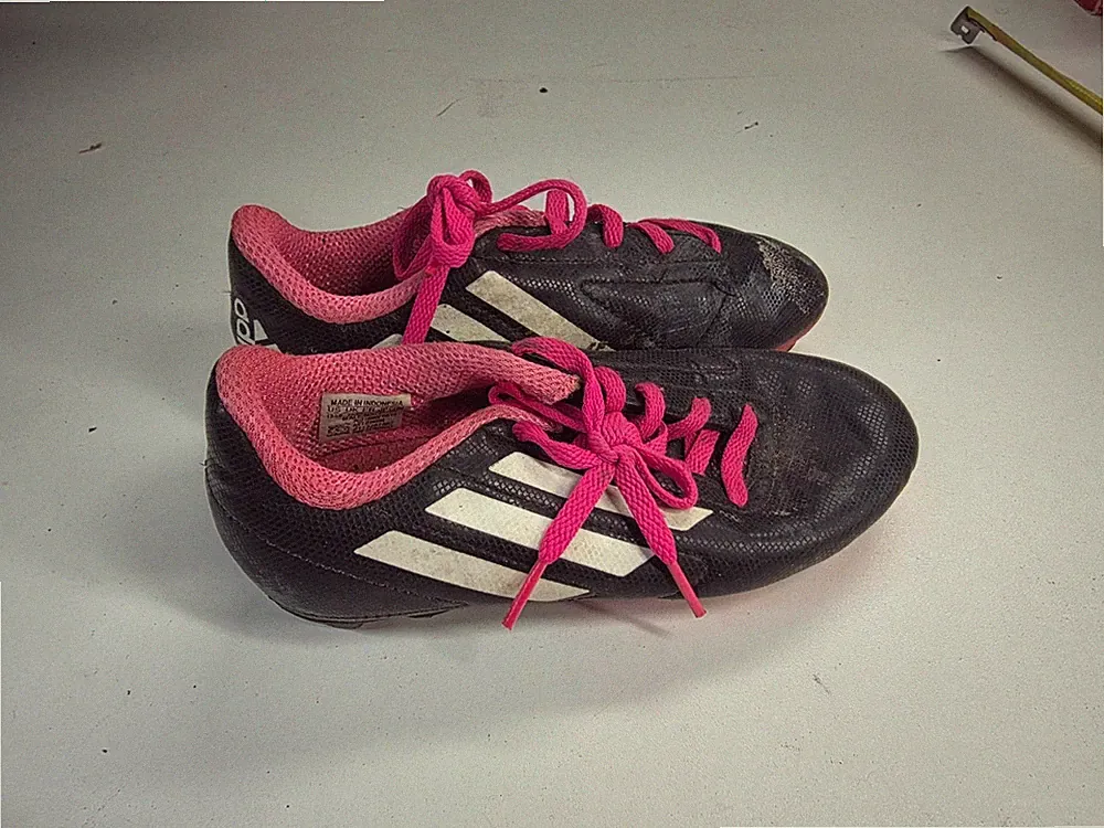 Adidas Soccer Cleats Yth Kids Size 13.5 Black Pink Athletic Conquisto FG J