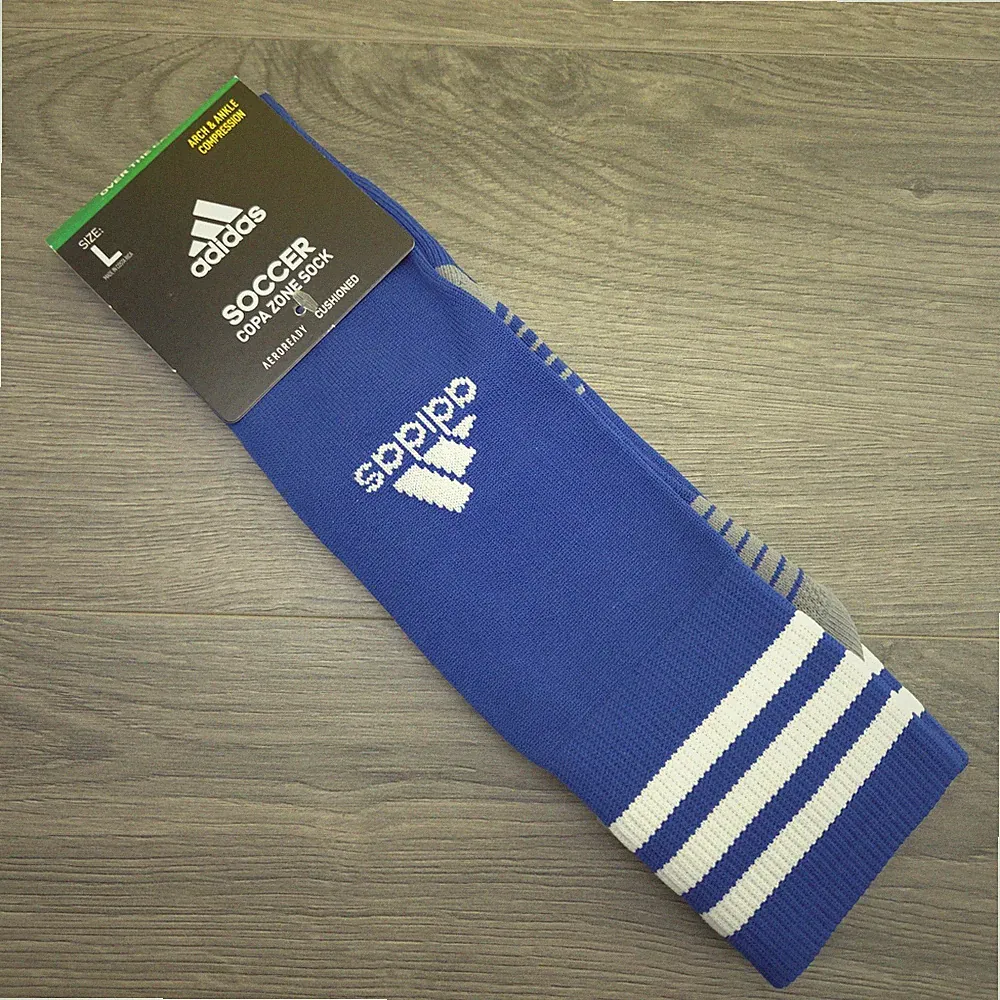 Adidas Soccer Copa Zone Knee Socks Ankle Compression Size Large 9-13 Mens Blue