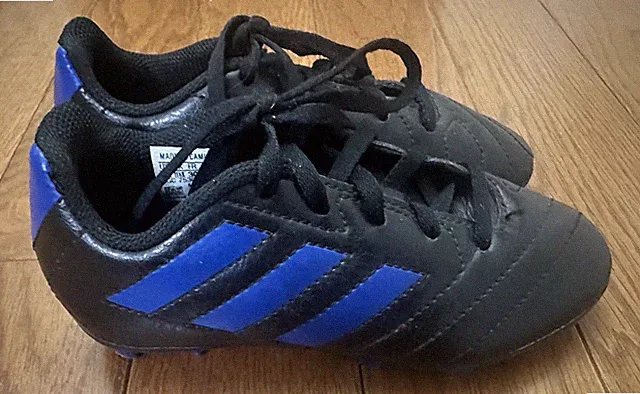 Adidas Soccer Goletto VIII Turf Cleats Black Blue Little Kids size 12K