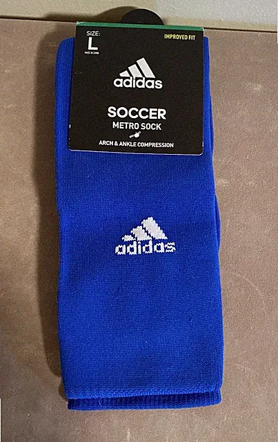 Adidas Soccer Metro Sock Compression Arch Ankle Royal Blue Mens L NEW