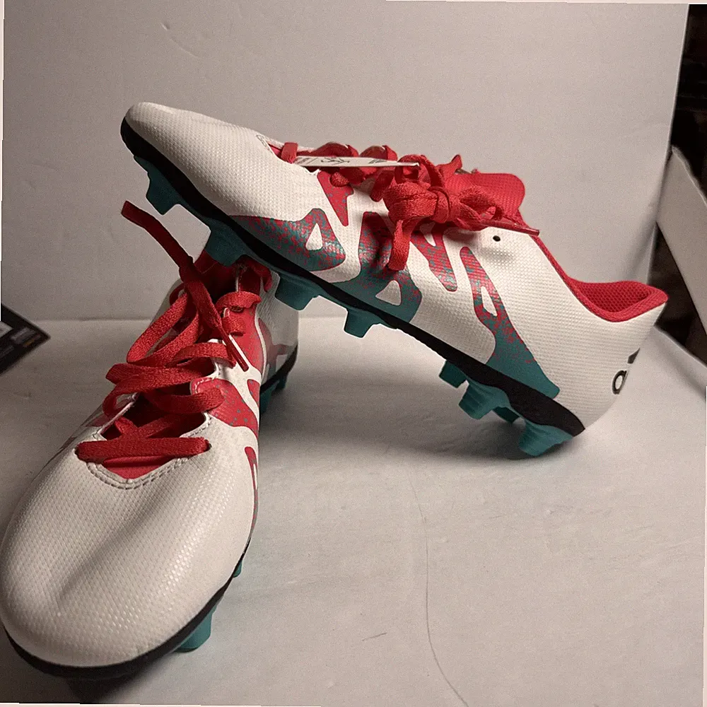 Adidas Soccer X 15.4 Cleats Men Size 8 White Neon Sports New Size 8.5