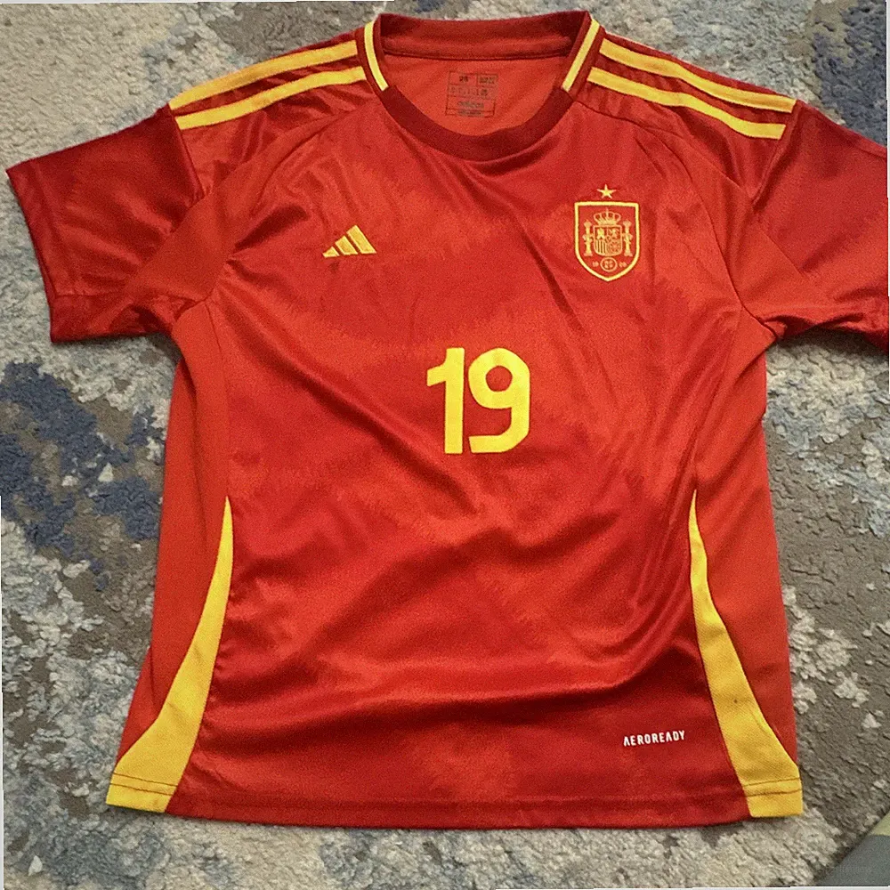 adidas Spain National Team Lamine Yamal #19 Red & Blue Soccer Jersey & Shorts