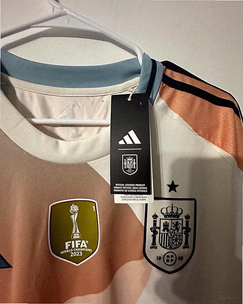 adidas Spain Soccer Jersey FIFA Women’s World Cup 2023 Patch White/Pink/Blue