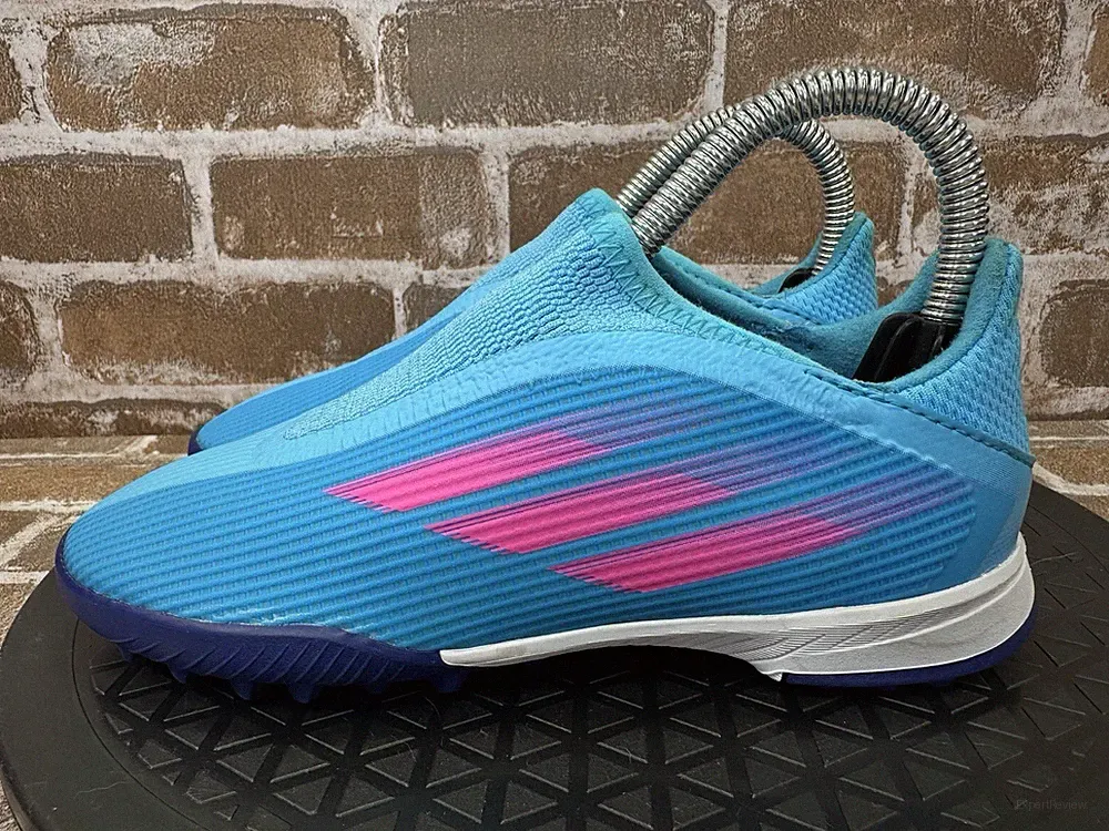 Adidas Speedflow.3 Laceless Turf Soccer Cleat Blue Pink Girls Toddler Size 13.5K