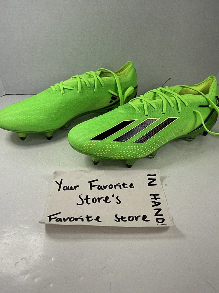 Adidas Speedportal.1 SG GW8440 Elit Green Soccer Cleats Data Pack Men's Size 4.5
