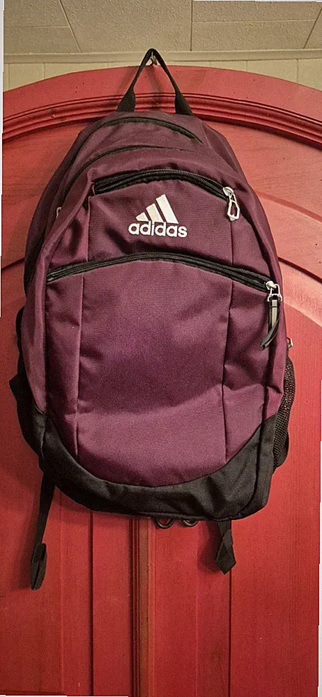 adidas Striker II Team Backpack Maroon Purple Soccer School Gym Bag EUC