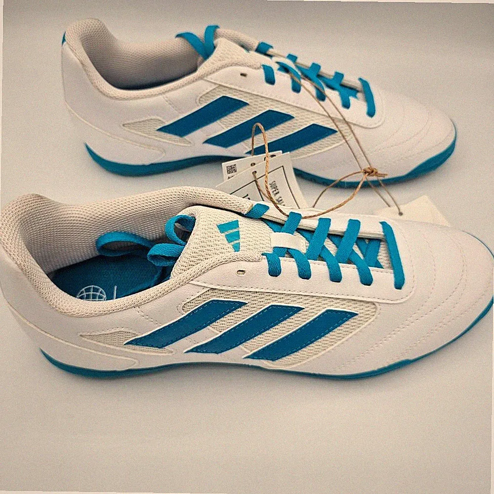adidas Super Sala 2 Indoor Soccer Shoes White Blue Mens 9 Futsal SAMPLE GZ2530