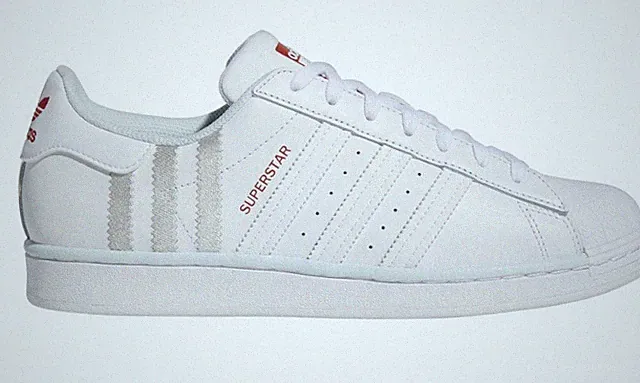 Adidas Superstar Mens Sz 7.5 White Almost Blue HQ4539 Casual Shell Toe Classics