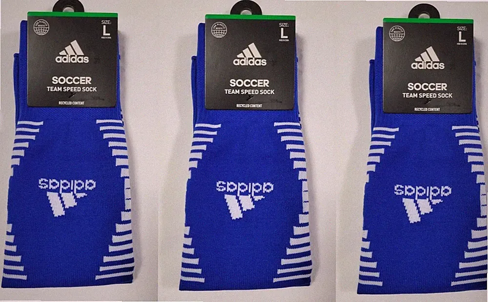 ADIDAS TEAM SPEED SOCCER SOCKS USA SHOES / CLEATS SZ 9 10 11 12 13 L LRG ~ LOT 3